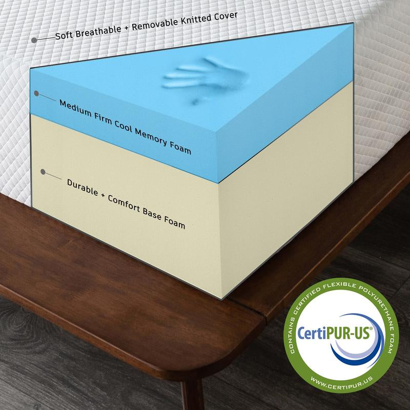 Lunara Gel Memory Foam Mattress, Twin/Full/Queen/King Size, Certipur-Us Certified, Medium Firm, Cooler Sleep, Soft, Washable, Enhances Circulation Breathability Comfortable Coolness Optimal Relief