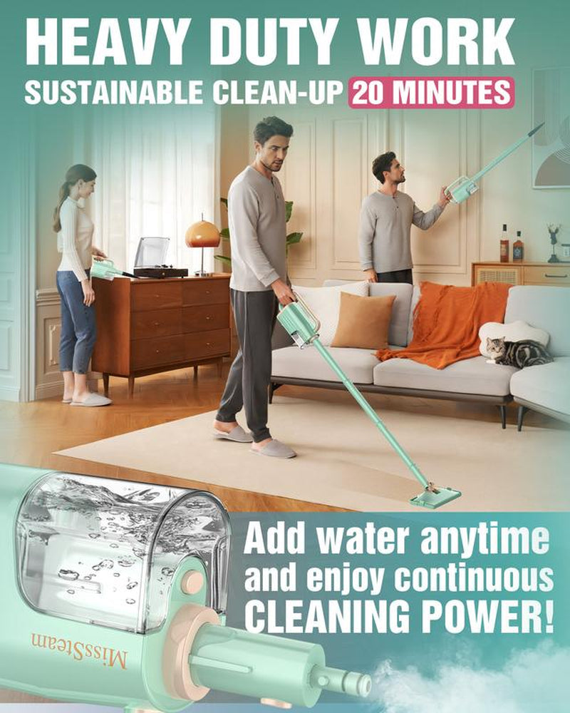 Lightweight Detachable Steam Mop Cleaner - 2 Modes 3 Temp Levels, Heavy Duty Powerful Handheld Steam Cleaner for Cleaning Tool/Hardwood//Tile Grout